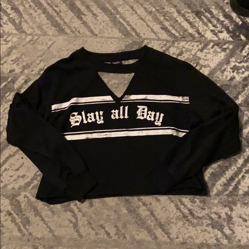 Rue 21 Slay All Day Cropped Sweater